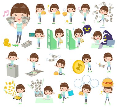 Para ve ekonomi ile ilgili kadınlar kümesi. Ayrıca başarı ve başarısızlık eylemleri vardır. Böylece düzenlemek kolaydır vektör sanat değil.