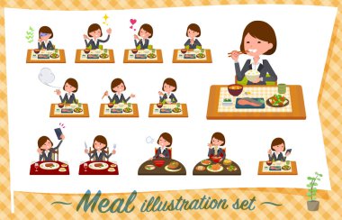 Kadınlar yemek hakkında bir dizi. Japon ve Çin mutfağı, ve benzeri Batı tarzı yemekleri. Böylece düzenlemek kolaydır vektör sanat değil.