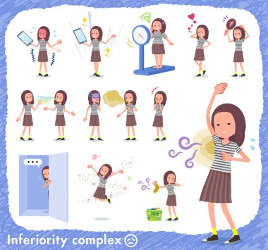 Aşağılık kompleksi kadın kümesi. Acı koku ve görünümü eylem vardır. Böylece düzenlemek kolaydır vektör sanat değil.