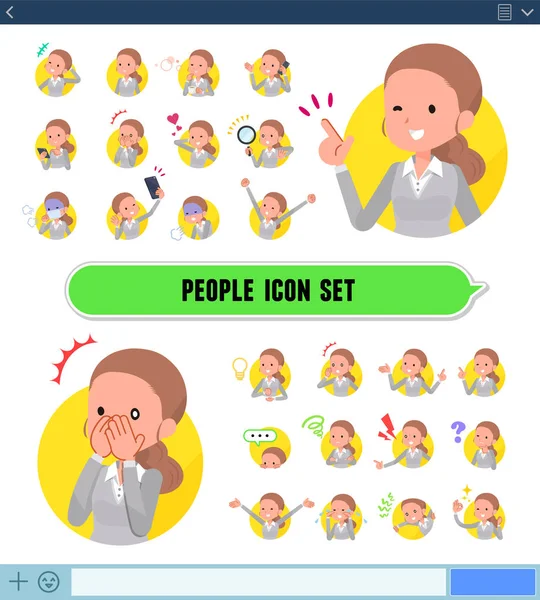 Set Woman Expresses Various Emotions Sns Screen Variations Emotions Joy — Stock Vector