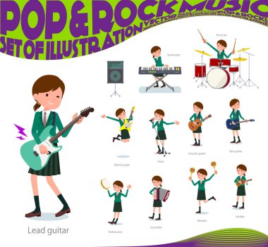 Liseli kız rock 'n' roll ve pop müzik grubu. Ayrıca ukulele ve tef gibi çeşitli araçlar vardır. Böylece düzenlemek kolaydır vektör sanat değil.