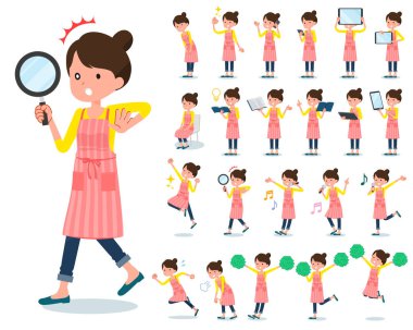 Bir dizi akıllı telefonlar gibi dijital ekipman ile ev hanımı. Duyguları ifade eylem vardır. Böylece düzenlemek kolaydır vektör sanat değil.