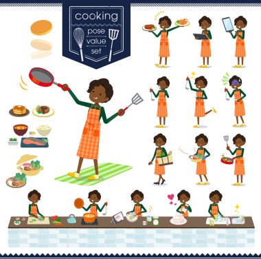 Kadınlar yemek hakkında bir dizi. Mutfakta çeşitli şekillerde yemek eylem vardır. Böylece düzenlemek kolaydır vektör sanat değil.