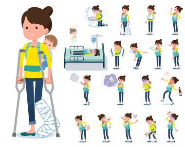 Bir dizi yaralanma ve hastalık bir bebek tutan kadın. Bağımlılık ve ölüm hızlı eylem vardır. Böylece düzenlemek kolaydır vektör sanat değil.