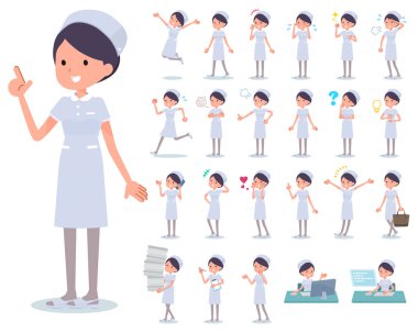 Hemşire kadın kim çeşitli duygular ifade ile kümesi. İşyerleri ve kişisel bilgisayarlar ile ilgili eylem vardır. Böylece düzenlemek kolaydır vektör sanat değil.