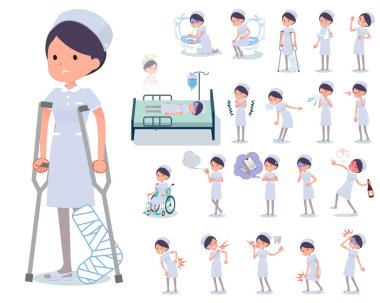 Hemşire kadın yaralanma ve hastalık kümesi. Bağımlılık ve ölüm hızlı eylem vardır. Böylece düzenlemek kolaydır vektör sanat değil.