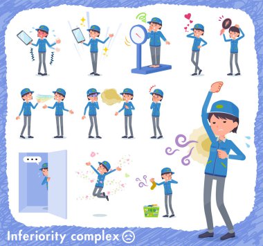 Aşağılık kompleksi teslim kadın kümesi. Acı koku ve görünümü eylem vardır. Böylece düzenlemek kolaydır vektör sanat değil.