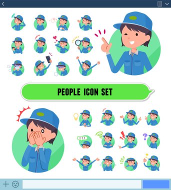 Bir dizi teslim kadınlarla Sns ekrandaki çeşitli duygular ifade eder. Sevinç ve üzüntü gibi duyguların varyasyon vardır. Böylece düzenlemek kolaydır vektör sanat değil.