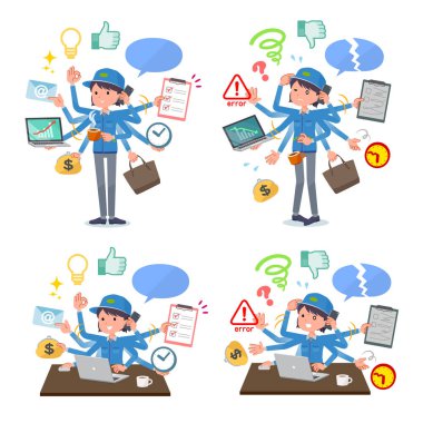 Ofiste çoklu görevler gerçekleştiren teslim kadınlar kümesi. Sorunsuz yapmam gerekenler ve bu panik içinde bir desen vardır. Böylece düzenlemek kolaydır vektör sanat değil.