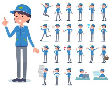 Kim çeşitli duygular ifade ile teslim kadınlar kümesi. İşyerleri ve kişisel bilgisayarlar ile ilgili eylem vardır. Böylece düzenlemek kolaydır vektör sanat değil.