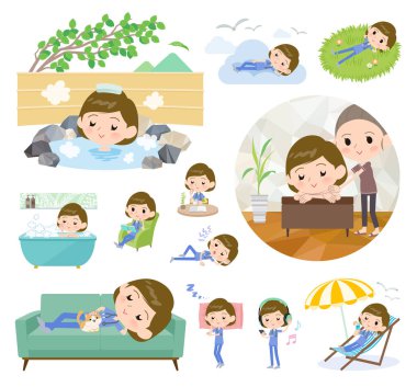 Cerrahi doktor kadın rahatlatıcı hakkında bir dizi. Tatil ve stres kabartma gibi eylemler vardır. Böylece düzenlemek kolaydır vektör sanat değil.