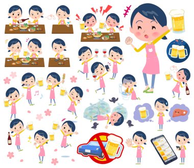 Çocuk bakıcısı kadınlar için alkol ile ilgili bir dizi. Bir canlı görünüm ve başarısızlık alkol hakkında ifade eylem vardır. Böylece düzenlemek kolaydır vektör sanat değil.