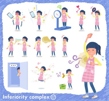 Aşağılık kompleksi çocuk bakıcısı kadın kümesi. Acı koku ve görünümü eylem vardır. Böylece düzenlemek kolaydır vektör sanat değil.