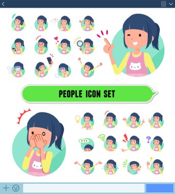 Çocuk bakıcısı kadınlarla bir dizi Sns ekrandaki çeşitli duygular ifade eder. Sevinç ve üzüntü gibi duyguların varyasyon vardır. Böylece düzenlemek kolaydır vektör sanat değil.