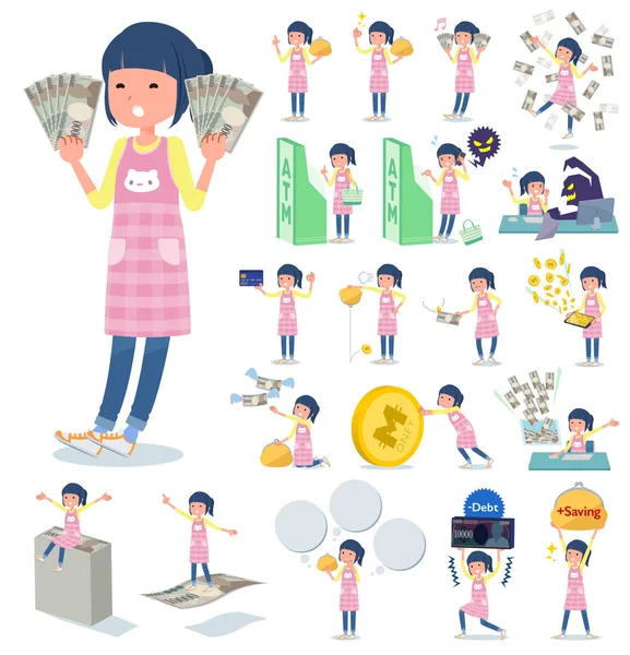 Set Childminder Women Money Economy Also Actions Success Failure Vector — Stock Vector