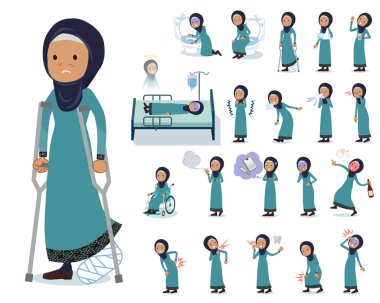 Eski yaralanma ve hastalık ile hijab giyen kadınlar kümesi. Bağımlılık ve ölüm hızlı eylem vardır. Böylece düzenlemek kolaydır vektör sanat değil.