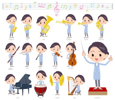 Bir grup bilim adamı kadınlar klasik müzik performansları üzerinde. Eylem çeşitli aletleri yaylı aletler ve rüzgar aletleri gibi oynamak için vardır. Böylece düzenlemek kolaydır vektör sanat değil.
