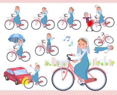 Rahibe kadınlar bir şehir döngüsü sürme kümesi. Eylem görgü ve sorunları vardır. Böylece düzenlemek kolaydır vektör sanat değil.