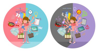 Çoklu görev gerçekleştirmek ofislerinde ve özel spor giyim kadınlarda kümesi. Sorunsuz yapmam gerekenler ve bu panik içinde bir desen vardır. Böylece düzenlemek kolaydır vektör sanat değil.