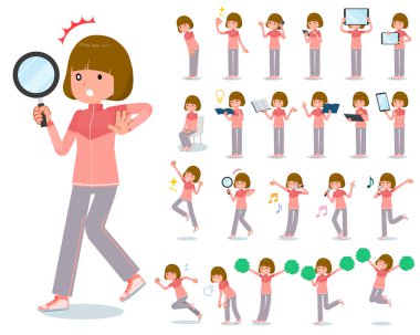 Spor dijital ekipman gibi akıllı telefonlar ile kadınlarda kümesi. Duyguları ifade eylem vardır. Böylece düzenlemek kolaydır vektör sanat değil.