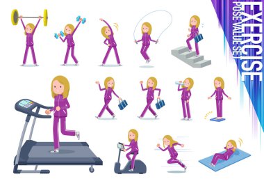 Egzersiz ve spor spor giyim kadınlarda kümesi. Sağlıklı vücut taşımak için çeşitli eylemler vardır. Böylece düzenlemek kolaydır vektör sanat değil.