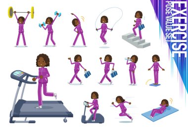 Egzersiz ve spor spor giyim kadınlarda kümesi. Sağlıklı vücut taşımak için çeşitli eylemler vardır. Böylece düzenlemek kolaydır vektör sanat değil.