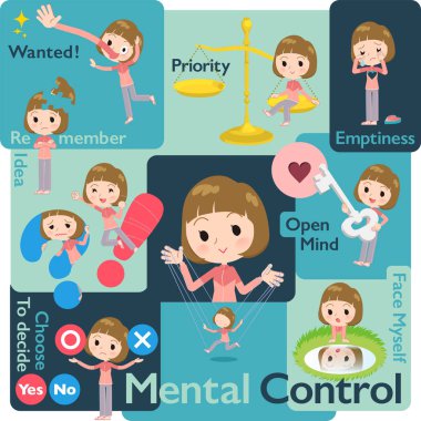 Duyguları kontrol spor giyim kadınlarda kümesi. Resim resimler öz duygu ifade çeşitli. Böylece düzenlemek kolaydır vektör sanat değil.