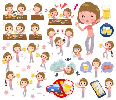 Alkol ile ilgili spor giyim kadınlarda kümesi. Bir canlı görünüm ve başarısızlık alkol hakkında ifade eylem vardır. Böylece düzenlemek kolaydır vektör sanat değil.