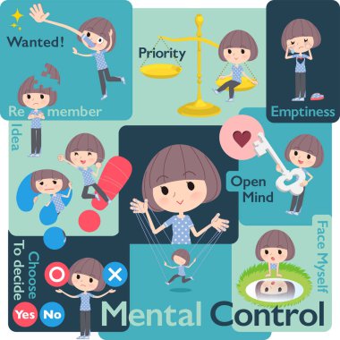 Duyguları kontrol spor giyim kadınlarda kümesi. Resim resimler öz duygu ifade çeşitli. Böylece düzenlemek kolaydır vektör sanat değil.