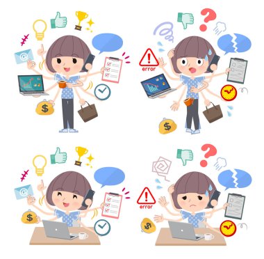 Ofiste çoklu görevler gerçekleştiren spor giyim kadınlarda kümesi. Sorunsuz yapmam gerekenler ve bu panik içinde bir desen vardır. Böylece düzenlemek kolaydır vektör sanat değil.