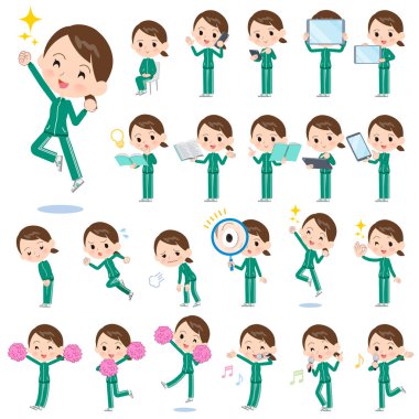 Spor dijital ekipman gibi akıllı telefonlar ile kadınlarda kümesi. Duyguları ifade eylem vardır. Böylece düzenlemek kolaydır vektör sanat değil.