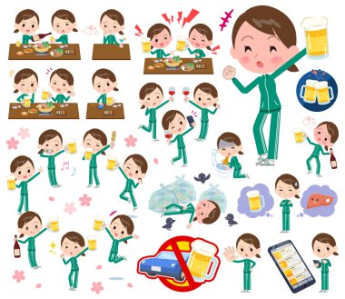 Alkol ile ilgili spor giyim kadınlarda kümesi. Bir canlı görünüm ve başarısızlık alkol hakkında ifade eylem vardır. Böylece düzenlemek kolaydır vektör sanat değil.