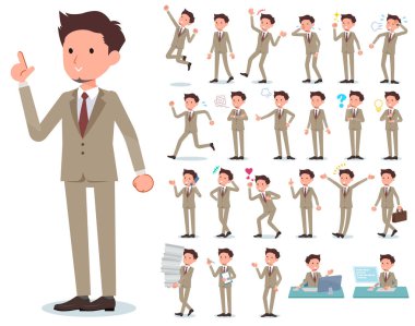 Kim çeşitli duygular ifade ile işadamı kümesi. İşyerleri ve kişisel bilgisayarlar ile ilgili eylem vardır. Böylece düzenlemek kolaydır vektör sanat değil.