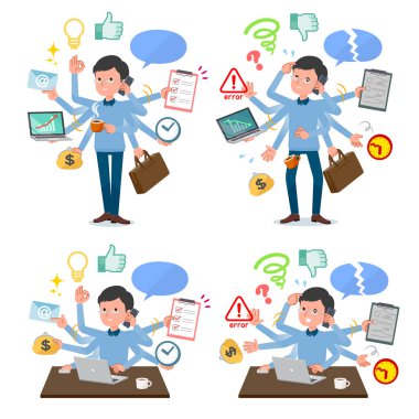 Ofiste çoklu görevler gerçekleştiren adam kümesi. Sorunsuz yapmam gerekenler ve bu panik içinde bir desen vardır. Böylece düzenlemek kolaydır vektör sanat değil.