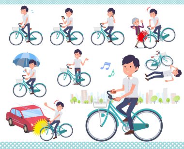 Bir şehir döngüsü sürme işadamı kümesi. Eylem görgü ve sorunları vardır. Böylece düzenlemek kolaydır vektör sanat değil.