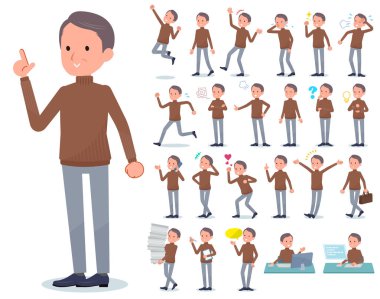 Kim çeşitli duygular ifade ile orta yaş erkek kümesi. İşyerleri ve kişisel bilgisayarlar ile ilgili eylem vardır. Böylece düzenlemek kolaydır vektör sanat değil.