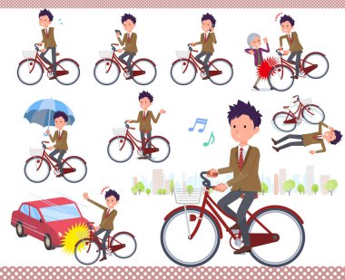 Bir dizi şehir döngüsü sürme okullu çocuk. Eylem görgü ve sorunları vardır. Böylece düzenlemek kolaydır vektör sanat değil.