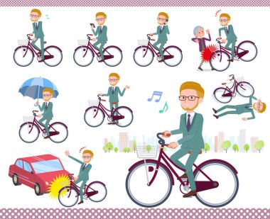 Bir şehir döngüsü sürme işadamı kümesi. Eylem görgü ve sorunları vardır. Böylece düzenlemek kolaydır vektör sanat değil.