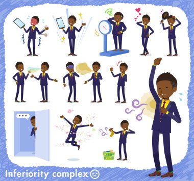 Aşağılık kompleksi olarak Afrikalı-Amerikalı işadamı kümesi. Acı koku ve görünümü eylem vardır. Böylece düzenlemek kolaydır vektör sanat değil.