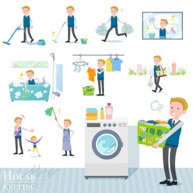 Okullu çocuk ev temizleme ve Çamaşırhane gibi ilgili bir dizi. Çocuk yetiştirme gibi çeşitli eylemler vardır. Böylece düzenlemek kolaydır vektör sanat değil.