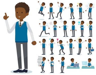 Bir dizi kim çeşitli duygular ifade ile okul çocuğu. İşyerleri ve kişisel bilgisayarlar ile ilgili eylem vardır. Böylece düzenlemek kolaydır vektör sanat değil.