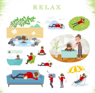 İhtiyar rahatlatıcı hakkında bir dizi. Tatil ve stres kabartma gibi eylemler vardır. Böylece düzenlemek kolaydır vektör sanat değil.