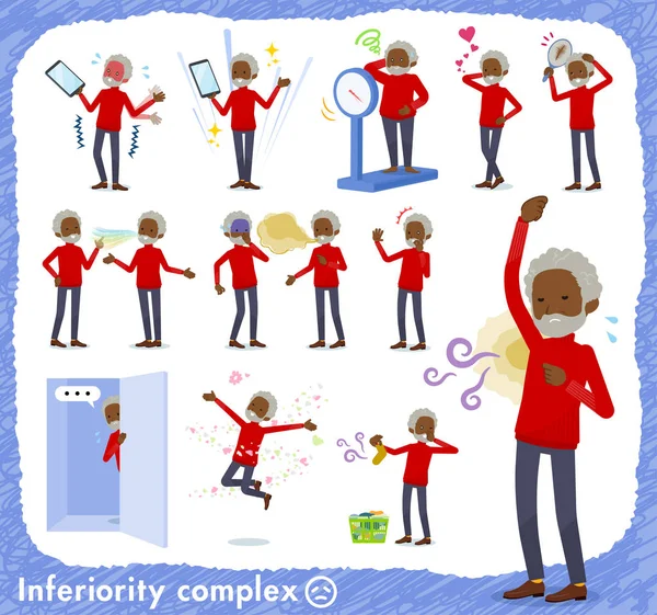 Yaşlı adam aşağılık kompleksi kümesi. Acı koku ve görünümü eylem vardır. Böylece düzenlemek kolaydır vektör sanat değil.