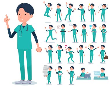 Doktor adam kim çeşitli duygular ifade ile kümesi. İşyerleri ve kişisel bilgisayarlar ile ilgili eylem vardır. Böylece düzenlemek kolaydır vektör sanat değil.