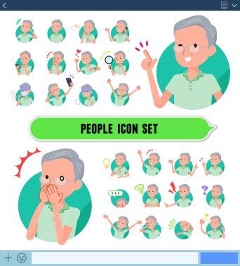 Hasta yaşlı adamla bir dizi Sns ekrandaki çeşitli duygular ifade eder. Sevinç ve üzüntü gibi duyguların varyasyon vardır. Böylece düzenlemek kolaydır vektör sanat değil.