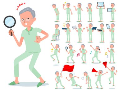 Hasta yaşlı adam akıllı telefonlar gibi dijital ekipman ile bir dizi. Duyguları ifade eylem vardır. Böylece düzenlemek kolaydır vektör sanat değil.