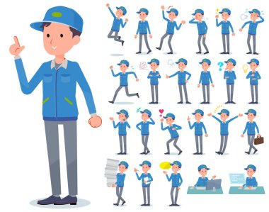 Kim çeşitli duygular ifade ile teslimatçı kümesi. İşyerleri ve kişisel bilgisayarlar ile ilgili eylem vardır. Böylece düzenlemek kolaydır vektör sanat değil.