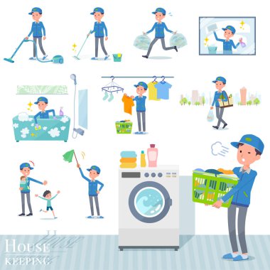 Teslimatçı temizlik Temizleme ve Çamaşırhane gibi ilgili bir dizi. Çocuk yetiştirme gibi çeşitli eylemler vardır. Böylece düzenlemek kolaydır vektör sanat değil.