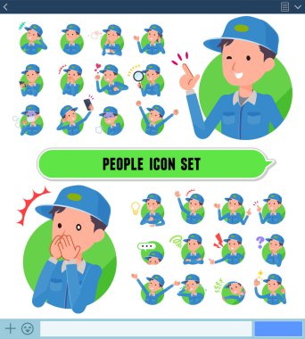 Teslimatçı ile bir dizi Sns ekrandaki çeşitli duygular ifade eder. Sevinç ve üzüntü gibi duyguların varyasyon vardır. Böylece düzenlemek kolaydır vektör sanat değil.