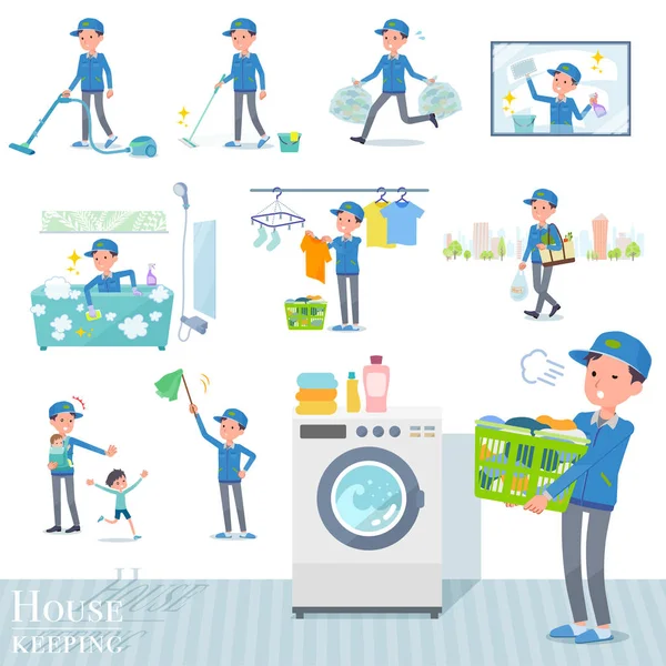 Teslimatçı temizlik Temizleme ve Çamaşırhane gibi ilgili bir dizi. Çocuk yetiştirme gibi çeşitli eylemler vardır. Böylece düzenlemek kolaydır vektör sanat değil.